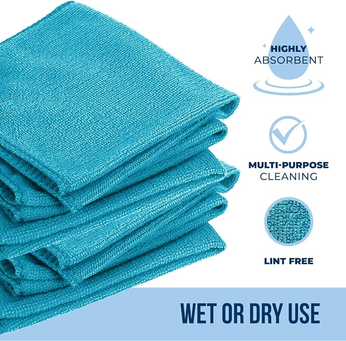 GREEN LIFESTYLE Chamois Cloth, Microfiber Cleaning Cloth 50 Pack, Borderless - Image 2