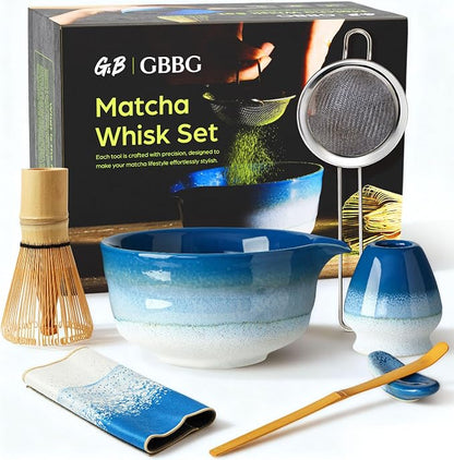 Matcha Whisk Set, Ceramic Matcha Kit Desert Style, Matcha Whisk and Bowl by GBBGhome