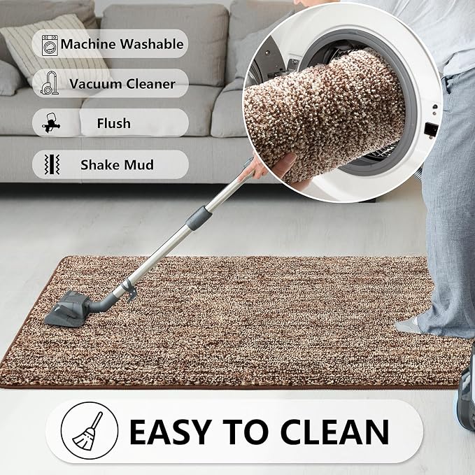 REFETONE Indoor Doormat, Front Door Mat 32"x48" Absorbent Rubber Backing Non - Image 6