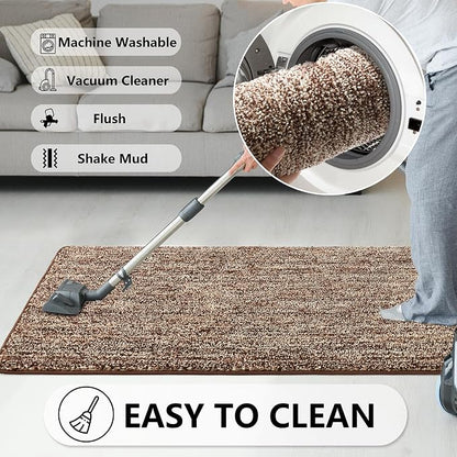 REFETONE Indoor Doormat, Front Door Mat 32"x48" Absorbent Rubber Backing Non - Image 6