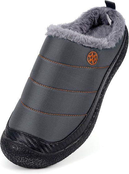 Womens Mens House Slippers Slip on Snow Winter Warm Fully Fur Lined Slippers - Image 2