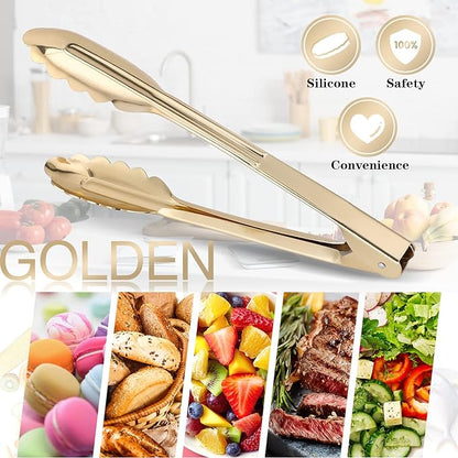 MSY BIGSUNNY 9 Inch Kitchen Food Tongs, Buffet Tongs, Serving Tongs - Image 5