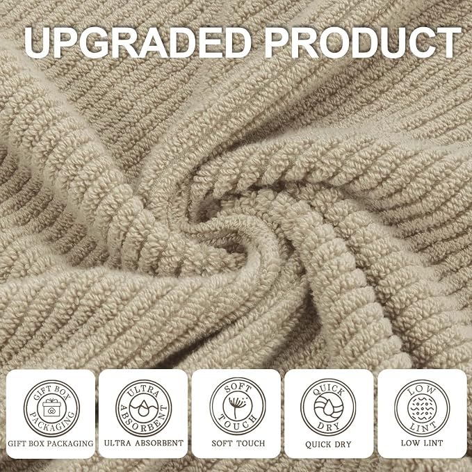 VOOVA & MOVAS Bath Towels Set of 4, Large 30" x 56" - Image 2
