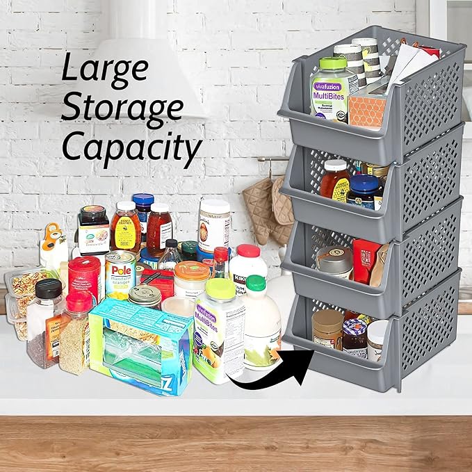 Skywin Plastic Stackable Storage Bins - Image 2