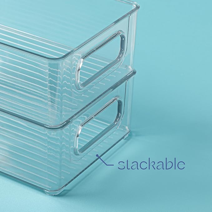 Plastic Food Storage 6 Pack Clear Container Bin - Image 4