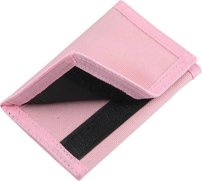 NEICY RFID Blocking Canvas Wallet for Men and Women - Camo Trifold Outdoor Sports Wallets with Magic Sticker for Teen Kids (Pink)