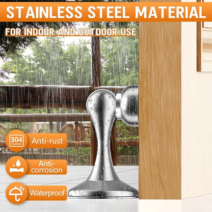 Crosize Magnetic Door Stoppers 2 Pack, Stainless Steel Door Catch - Image 8