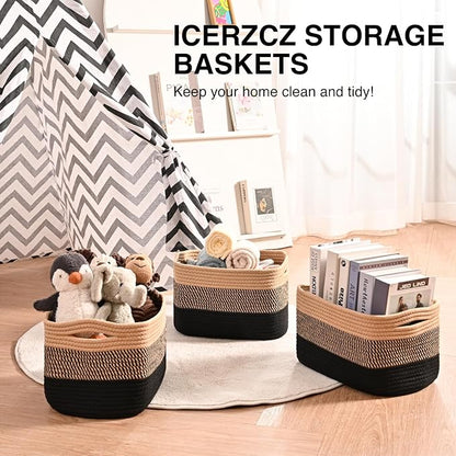 Storage Baskets for Shelves Organizing, Woven Cotton Rope Baskets for Storage - Image 6