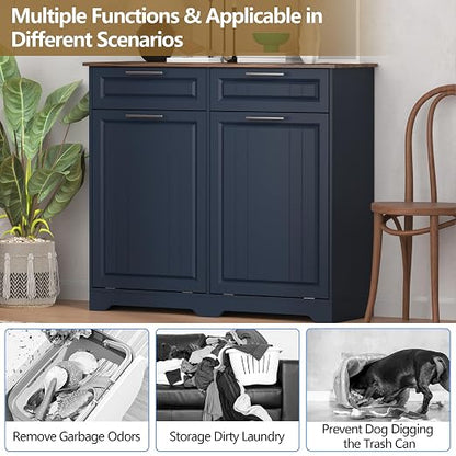 Double 10 Gallon Tilt Out Trash Can Cabinet - Image 6