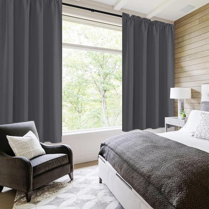 DWCN Blackout Curtains for Bedroom 63 Inch Length 2 Panels Set, Solid Thermal - Image 6