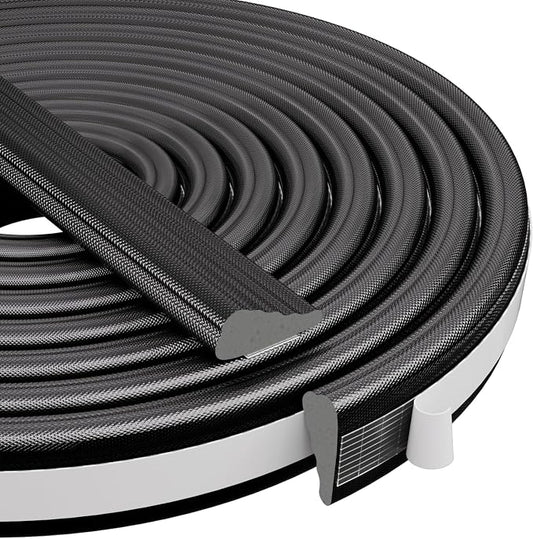 Wedge-Shape Window Weather Stripping Door Frame Seal Strip 196” Black, Upgrade by KNEELISA