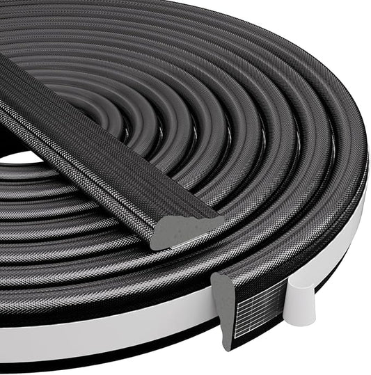 Wedge-Shape Window Weather Stripping Door Frame Seal Strip 3Pcs×196" Black by KNEELISA