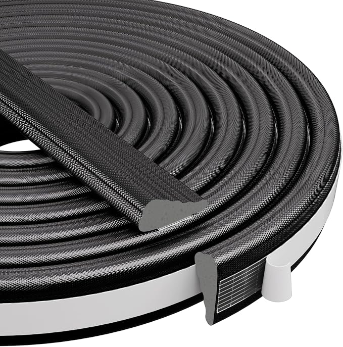 Wedge-Shape Window Weather Stripping Door Frame Seal Strip 2Pcs×196" Black by KNEELISA