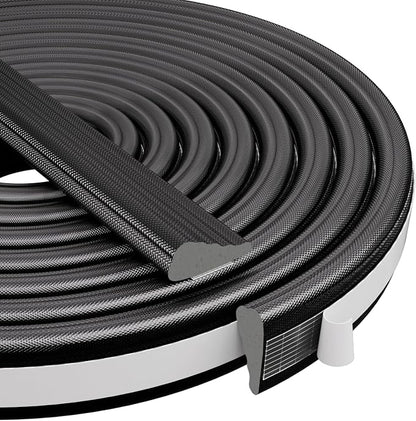 Wedge-Shape Window Weather Stripping Door Frame Seal Strip 2Pcs×196" Black by KNEELISA