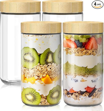 4 pack 24oz Overnight Oats Containers by HomArtist