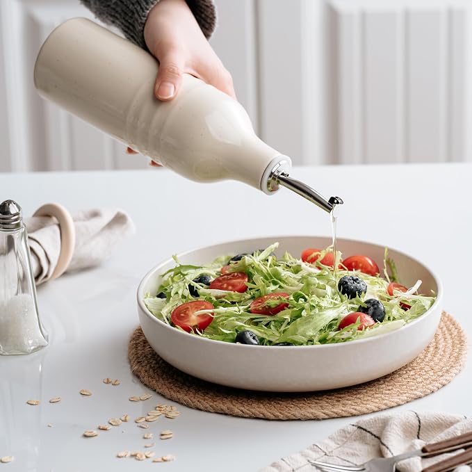 famiware Jupiter 16oz Ceramic Olive Oil Dispenser Bottle, Olive Oil and Vinegar - Image 2