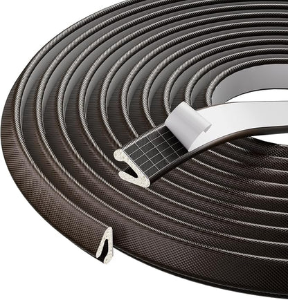 V Shape Foam Weather Stripping Door Frame Seal Strip 33FT Brown, Draft Stopper by KNEELISA