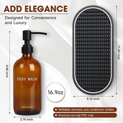 Glass Shampoo and Conditioner Dispenser-Shampoo Dispenser - Image 3