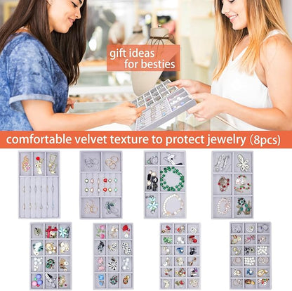 Jewelry Storage 8PACK, Velvet Jewelry Organizer Trays - Image 3