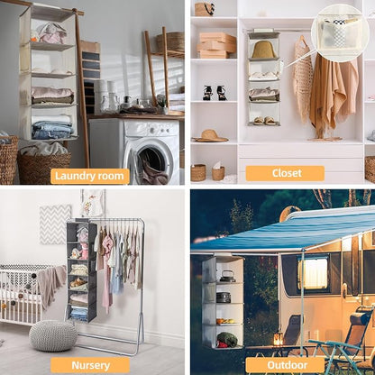 2 Packs Hanging Closet Organizer Stroage, 3-Shelf Hanging Shelves - Image 7
