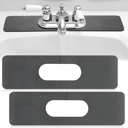 Tioncy 2 Pcs Faucet Mat Sink Splash Guard Oval-hole Oval Splash Pad by Tioncy