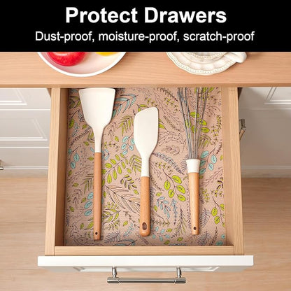 Cooyes Shelf Liner, Non-Adhesive Waterproof Drawer Liner, Durable Easy-to-Cut - Image 2