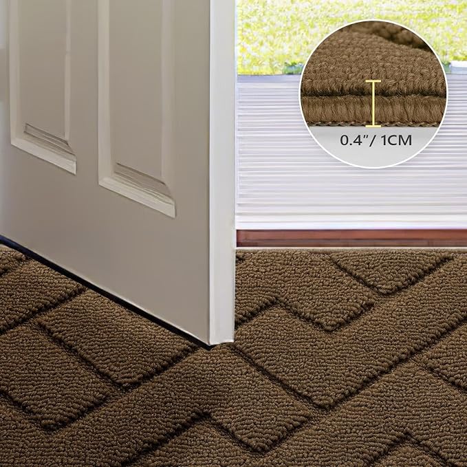 hicorfe Front Door Mat Outside Entrance, Stain and Fade Resistant, Non Slip - Image 4