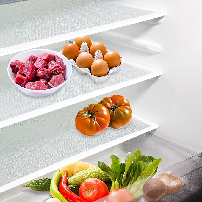 10Pcs Refrigerator Liners, Washable Fridge Liner Shelf Mats Refrigerator Pads by Daixers