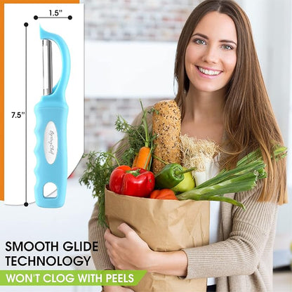 Spring Chef Premium Swivel Vegetable Peeler, Soft Grip Handle and Ultra Sharp - Image 3