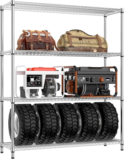 IZEUK 3400 LBS Garage Shelving Wide Storage Shelves 4 Tier Metal Shelves Heavy by IZEUK