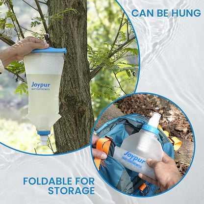 Gravity Water Filter Camping, Survival Water Filtration System, Portable Water Purifier for Travel, Backpacking and Emergency Preparedness, with Ultrafiltration Membrane (0.01 Micron)