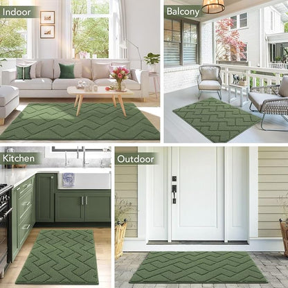 hicorfe Indoor Doormat, Front Back Door Mat Rubber Backing Non Slip Door Mats - Image 2