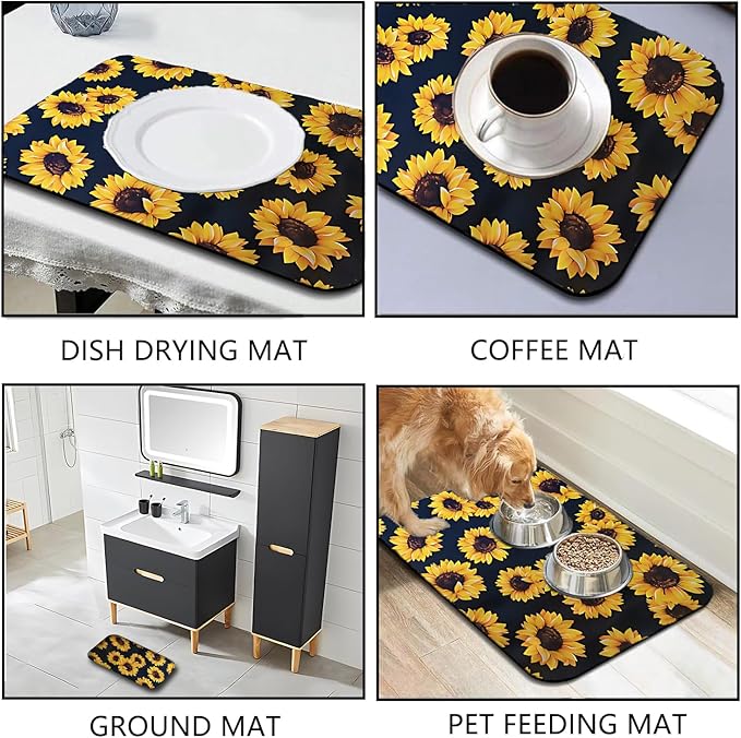 Dish Drying Mat Foldable Fall Kitchen Drying Mat Absorbent Sink Mat - Image 5