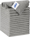MR.SIGA Microfiber Cleaning Cloth, All-Purpose Microfiber Towels, Streak Free Cleaning Rags, Pack of 15, Gray, Size 30 x 30 cm(11.8 x 11.8 inch)
