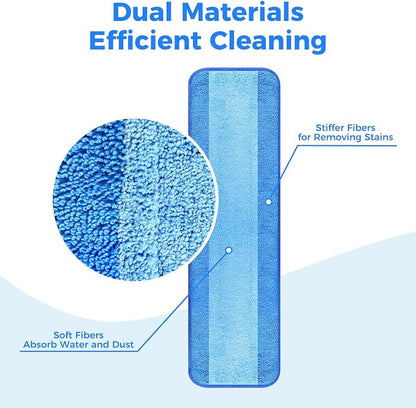 4-Pack Microfiber Cleaning Pads, 18-Inch Microfiber Mop Pads Compatible - Image 3