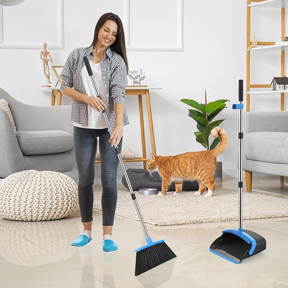 NACENA Broom and Dustpan Set, 52-in Long Adjustable Handle Broom Dustpan Combo - Image 7