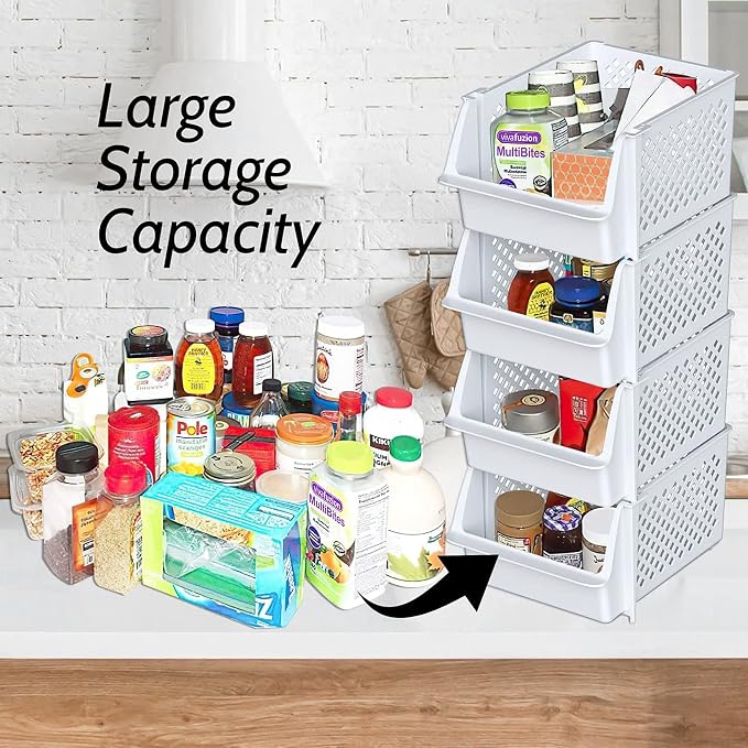 Skywin TidyFriend Plastic Stackable Storage Bins - Image 2