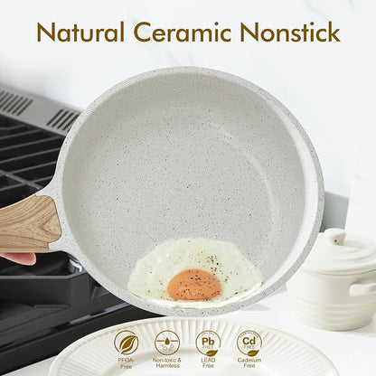 SENSARTE Nonstick Ceramic Frying Pan Skillet, 8-Inch Omelet Pan, Healthy Non - Image 2