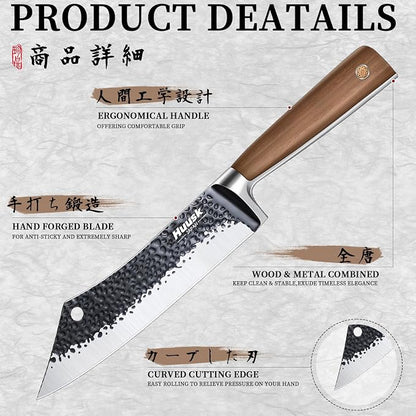 Huusk Grilling Gifts for Men Meat Cleaver Butcher Knife Hand Forged High Carbon - Image 4