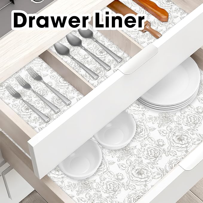 Drawer and Shelf Liner for Kitchen Cabinets Non-Adhesive, Non-Slip Cabinet - Image 7