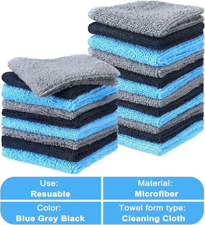 Tanlade 30 Pcs Microfiber Cleaning Cloth 6"x6" Cleaning Rags Reasonable Kitchen - Image 3