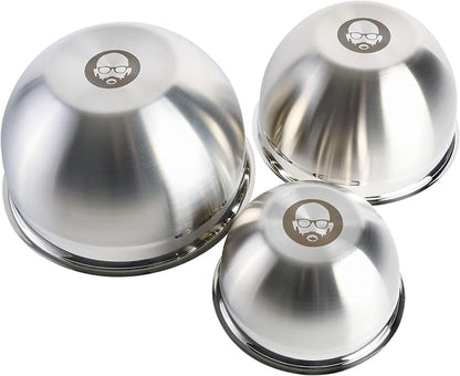 Babish 3-Piece Stainless Steel Mixing Bowl Set – Nesting Metal Bowls - Image 2