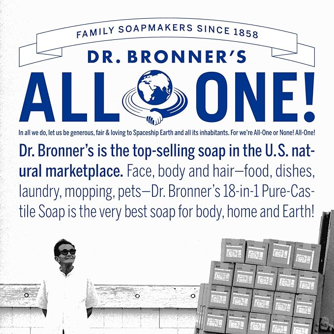 Dr. Bronner's Magic Soap-Pure-Castile Liquid Soap Refill (Rose 32 ounce, 2-Pack)-Regenerative Organic Certified Oils, For Body, Hair, Laundry, Pets & Dishes, Concentrated, Vegan, Non-GMO