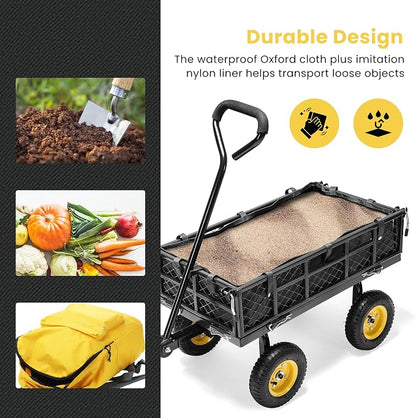VIVOHOME Heavy Duty 400 Lbs Capacity Mesh Steel Garden Cart Folding Utility - Image 3