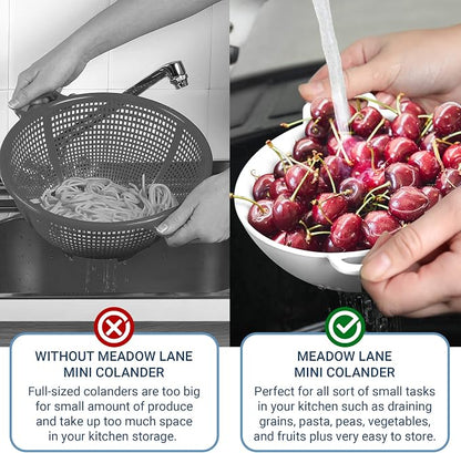Meadow Lane 6-inch Small Colander, Dishwasher Safe, Double Handles, Compact - Image 6