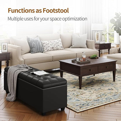 Ottoman with Storage 38 inches, Furniture End of Bed Storage Benches, Long - Image 6
