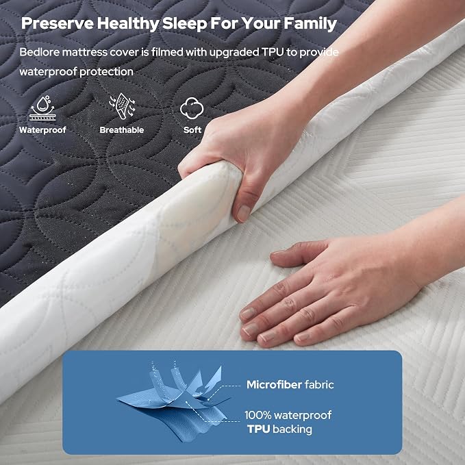 BEDLORE Waterproof Mattress Protector, Full Size Mattress Pad - Image 2