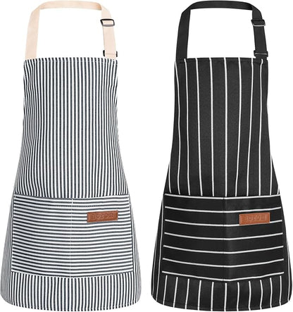 2 Pack Stripes Kids Apron, Kids Cooking Aprons by XLSXEXCL
