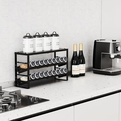 Expandable, Adjustable Spice Rack kitchen Organizer, Metal Pantry Storage - Image 2