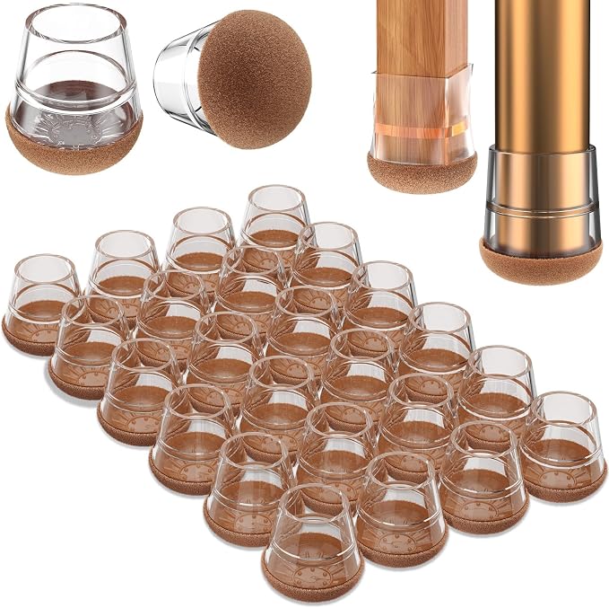Chair Leg Floor Protectors Extra Small 24Pcs, Silicone Chair Leg Protectors by YTEACIUL